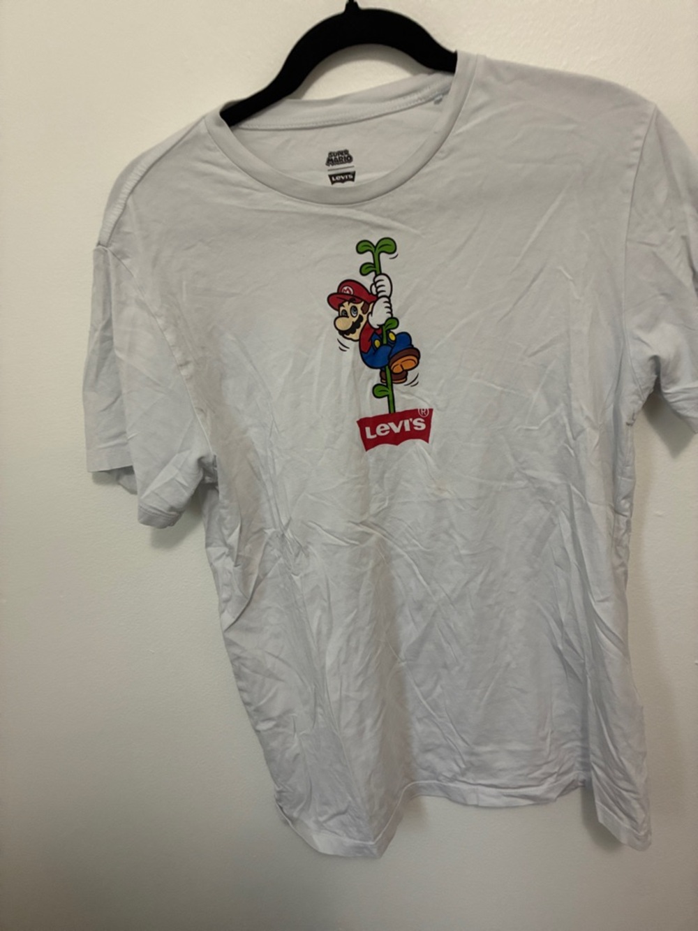 Levi's White Tee with Colorful Mario Vine Graphic